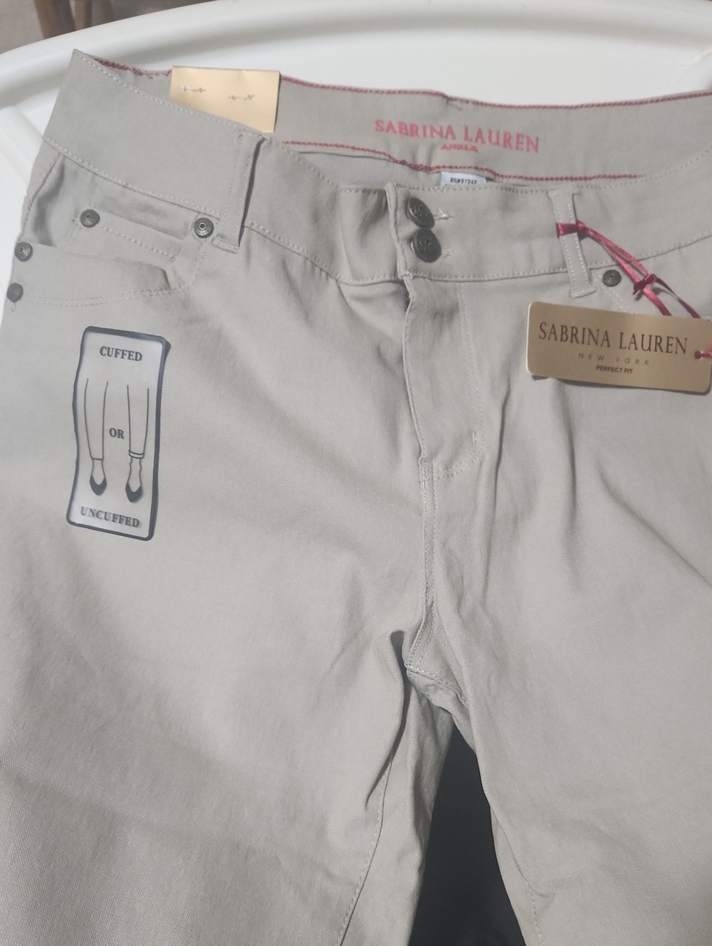 Sabrina Lauren Women’s Cropped Ankle Pants in Light Gray